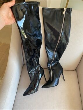 STEVE MADDEN - Thigh high patent leather black boots